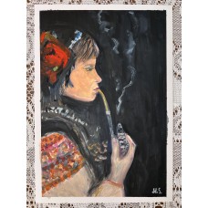 “Hutsul Woman. Portrait of a Ukrainian Woman” – Original Female Portrait, Oil on Paper | Marina Stognieva “Hutsul Woman. Portrait of a Ukrainian Woman” – Original Female Portrait, Oil on Paper | Marina Stognieva